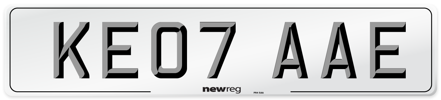 KE07 AAE Number Plate from New Reg